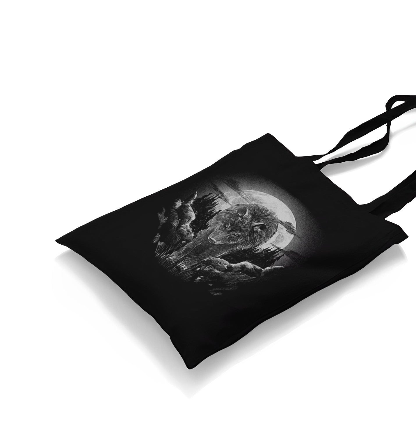 Wolf Walking in the Moonlight Canvas Totebag - Premium  from Wenswind - Just 4990! Shop now at W.E.N.S. WIND