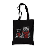 Baby Dog and a Cat Wearing Scarves Canvas Totebag - Premium  from Wenswind - Just 4990! Shop now at W.E.N.S. WIND