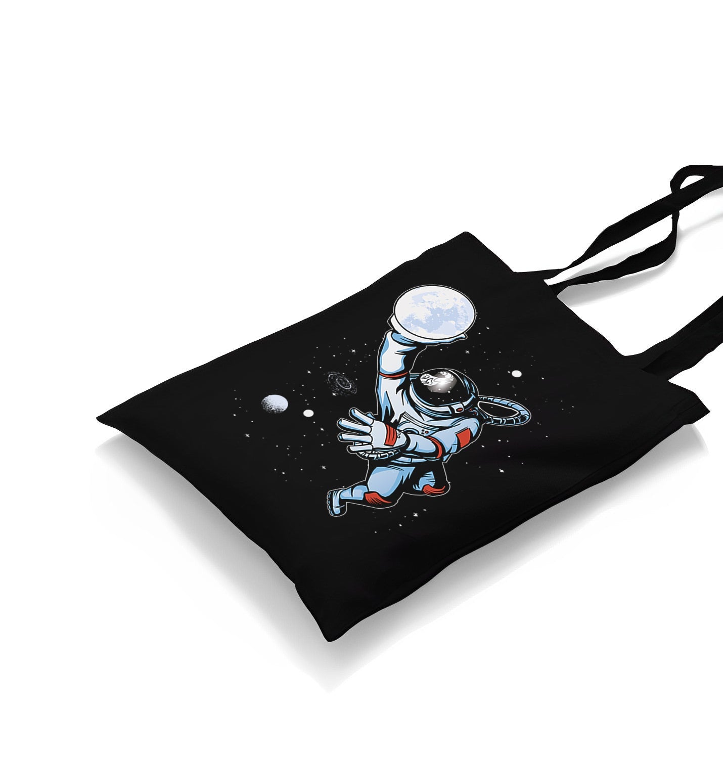 Astronaut Playing Basketball with the Moon Canvas Totebag - Premium  from Wenswind - Just 4990! Shop now at W.E.N.S. WIND