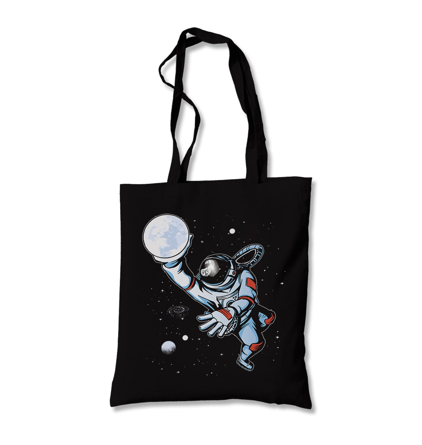 Astronaut Playing Basketball with the Moon Canvas Totebag - Premium  from Wenswind - Just 4990! Shop now at W.E.N.S. WIND