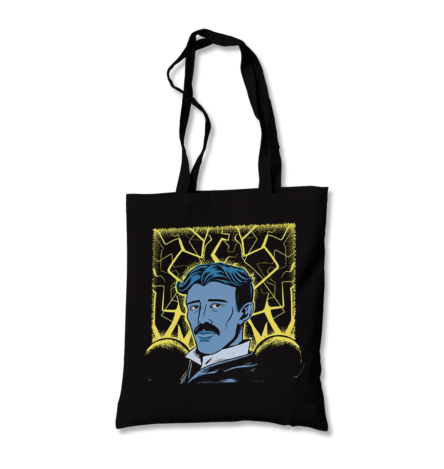 Nicola Tesla with an Electric Canvas Totebag - Premium  from Wenswind - Just 4990! Shop now at W.E.N.S. WIND