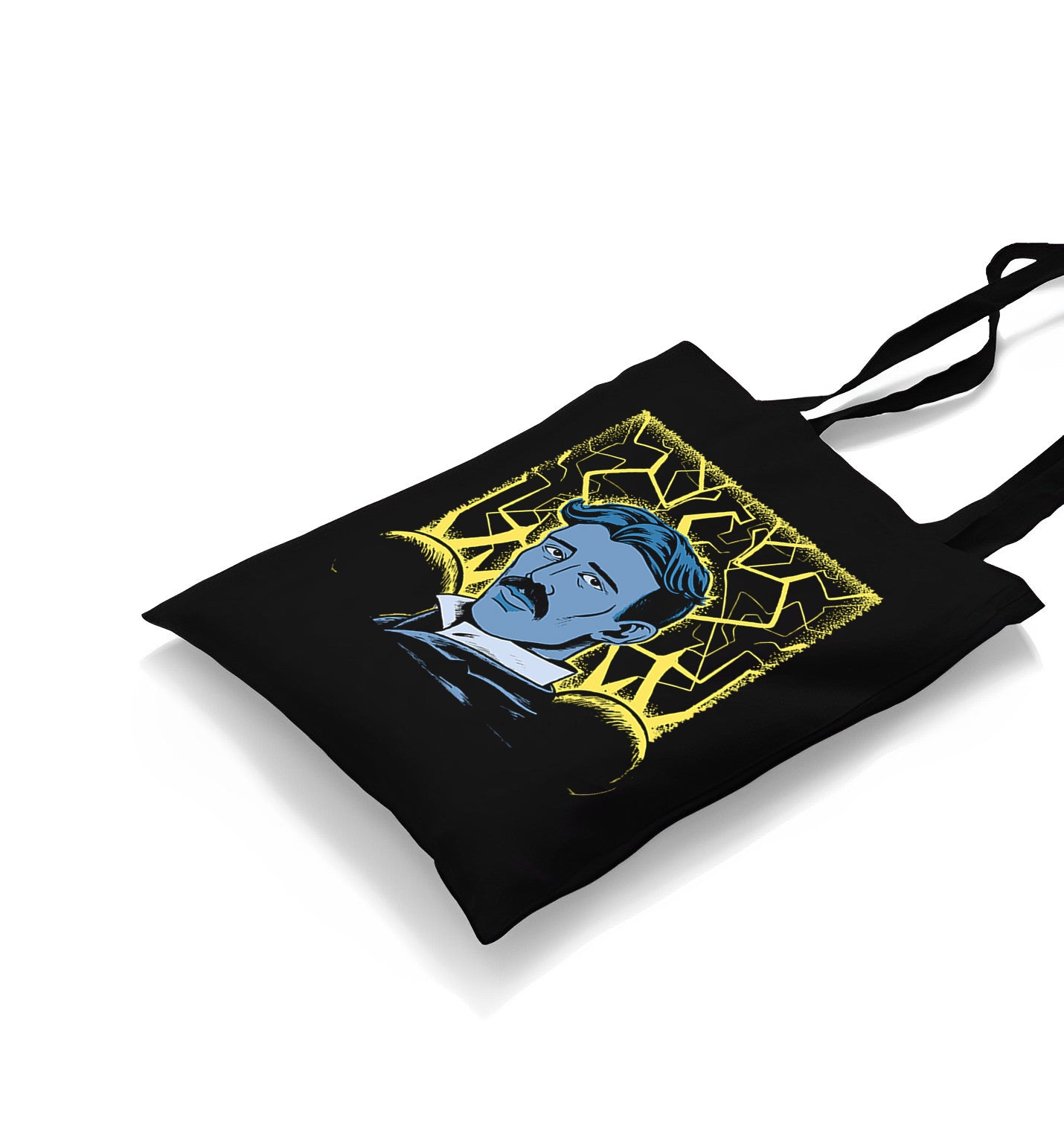 Nicola Tesla with an Electric Canvas Totebag - Premium  from Wenswind - Just 4990! Shop now at W.E.N.S. WIND