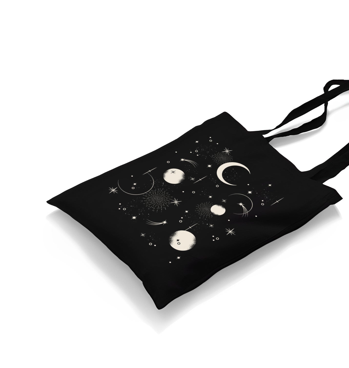 Night Sky with Moon and Stars Canvas Totebag - Premium  from Wenswind - Just 4990! Shop now at W.E.N.S. WIND