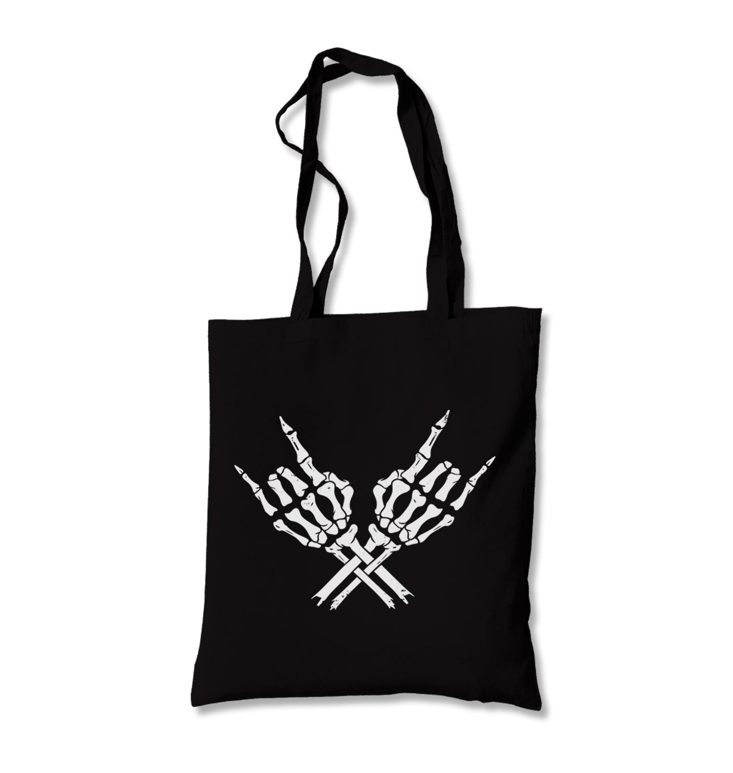 Skeleton Hands Doing Rock Gesture Canvas Totebag - Premium  from Wenswind - Just 4990! Shop now at W.E.N.S. WIND