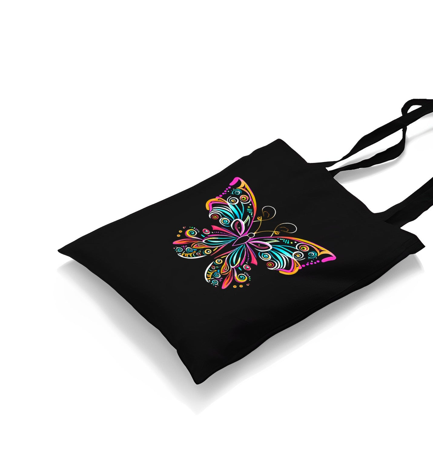 Colorful Butterfly in Geometrical Style Canvas Totebag - Premium  from Wenswind - Just 4990! Shop now at W.E.N.S. WIND