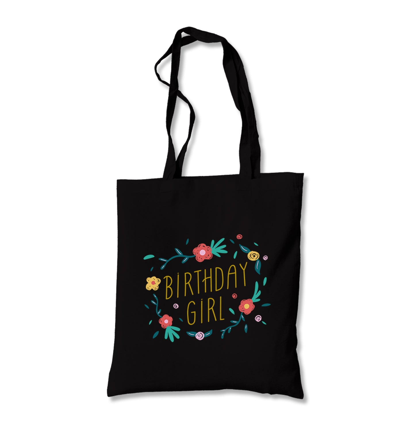 Birthday Girl with Flowers and Leaves Canvas Totebag - Premium  from Wenswind - Just 4990! Shop now at W.E.N.S. WIND