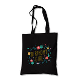 Birthday Girl with Flowers and Leaves Canvas Totebag - Premium  from Wenswind - Just 4990! Shop now at W.E.N.S. WIND