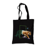 Tiger Leaving Digital World Canvas Totebag - Premium  from Wenswind - Just 4990! Shop now at W.E.N.S. WIND