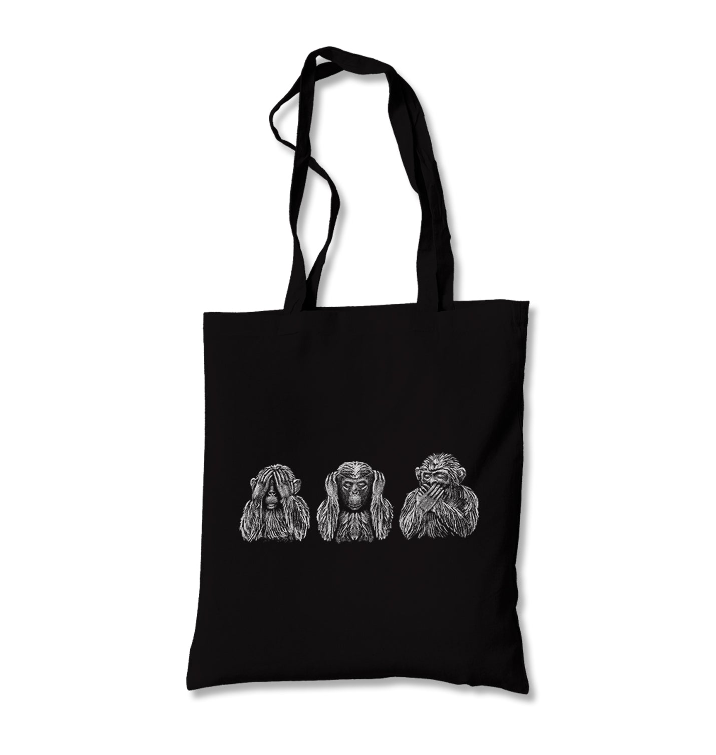 Three Monkeys Realistic Canvas Totebag - Premium  from Wenswind - Just 4990! Shop now at W.E.N.S. WIND