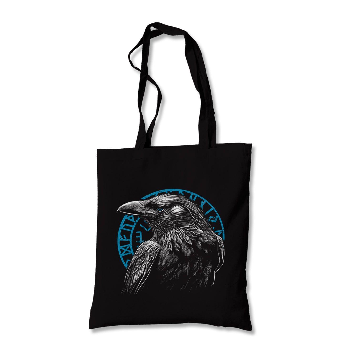 Raven Bird in Front of a Viking Rune Canvas Totebag - Premium  from Wenswind - Just 4990! Shop now at W.E.N.S. WIND