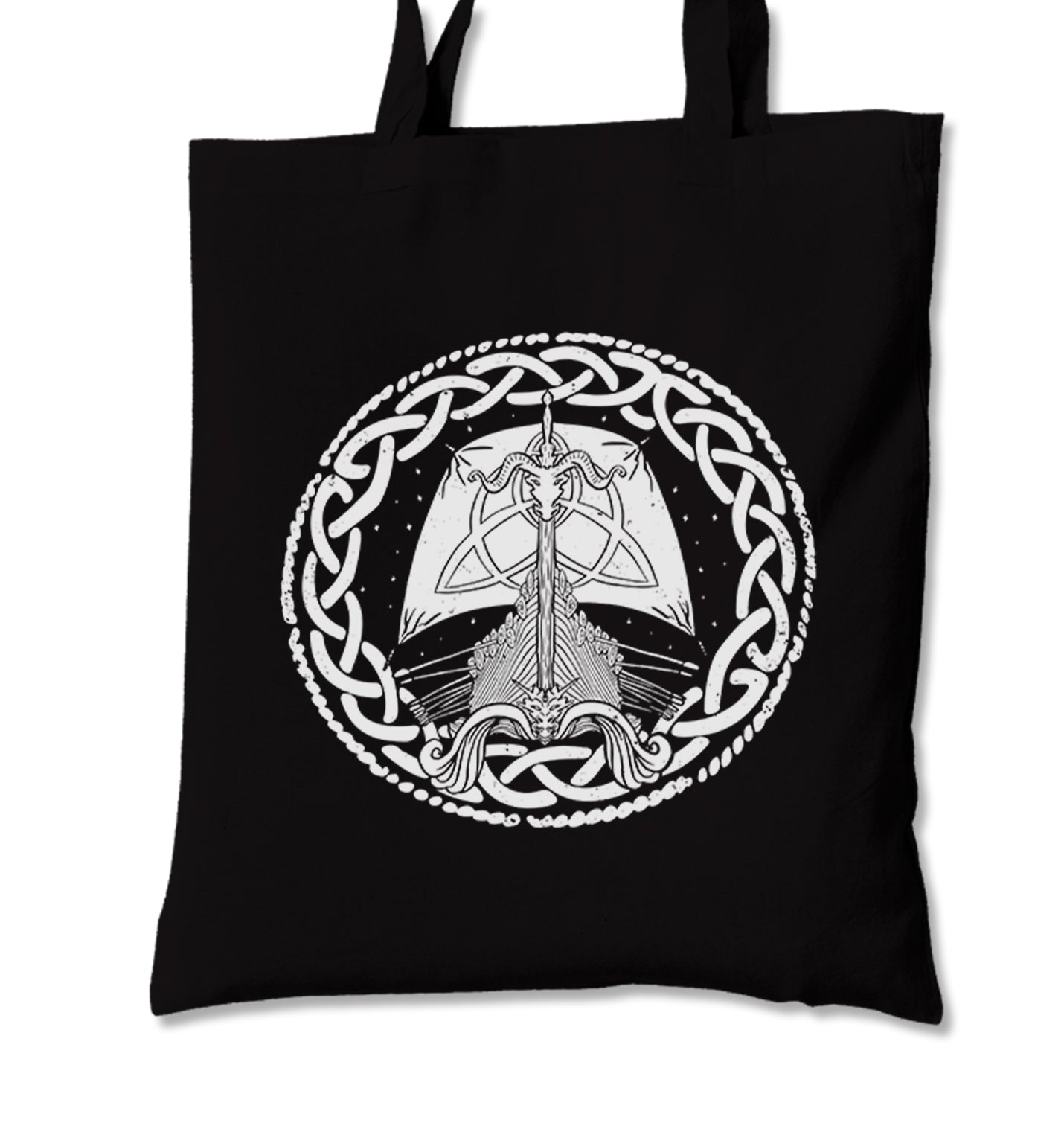 A Viking Longship in a Celtic Knot Canvas Totebag - Premium  from Wenswind - Just 4990! Shop now at W.E.N.S. WIND