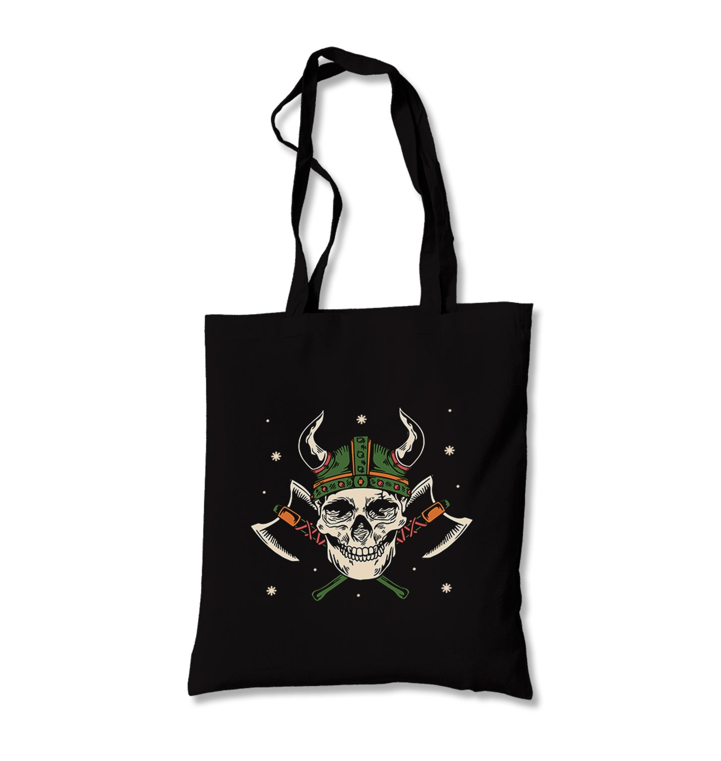 A Viking Skull with a Hammer and Axes Canvas Totebag - Premium  from Wenswind - Just 4990! Shop now at W.E.N.S. WIND