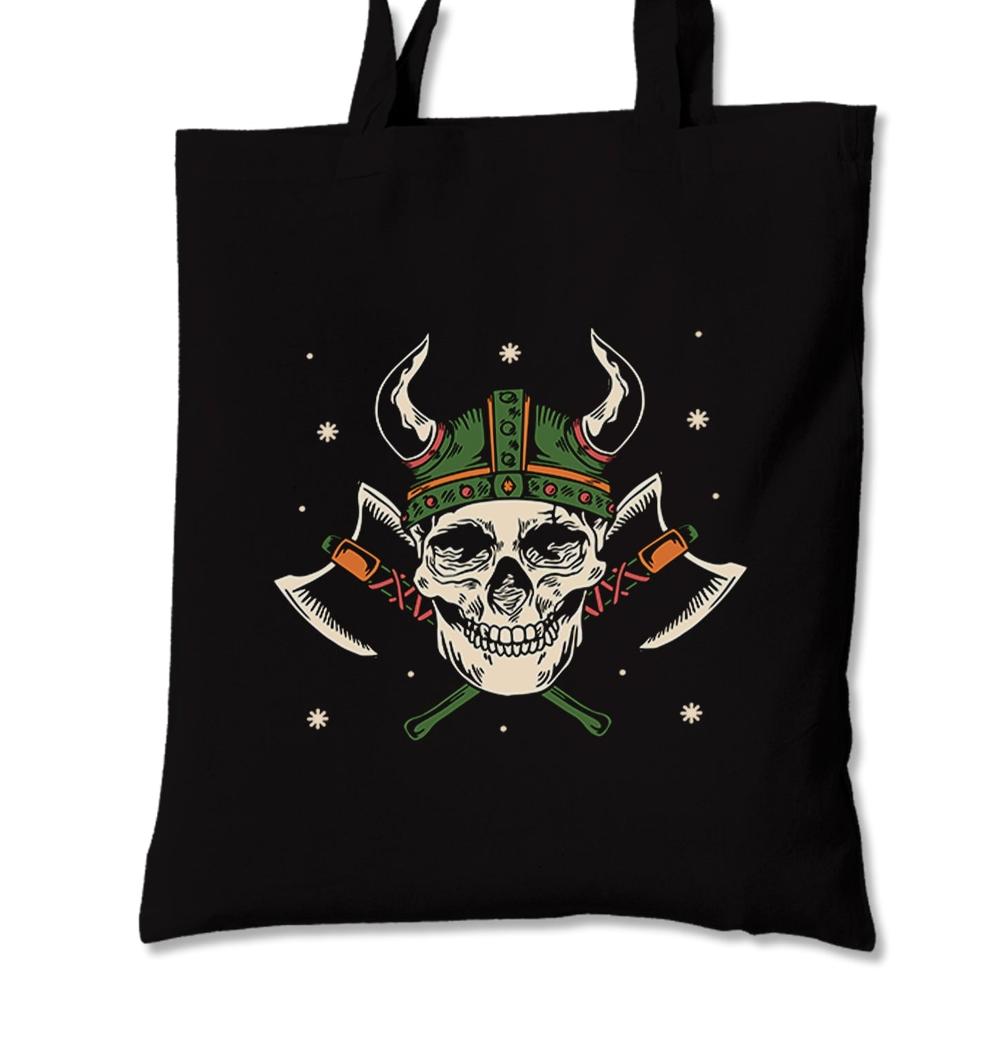 A Viking Skull with a Hammer and Axes Canvas Totebag - Premium  from Wenswind - Just 4990! Shop now at W.E.N.S. WIND