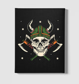 A Viking Skull with a Hammer and Axes Black Canvas Wall Art 35x40cm - Premium  from W.E.N.S. WIND - Just 7990! Shop now at W.E.N.S. WIND