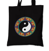 Yin Yang Symbol in the Middle of Mandala Canvas Totebag - Premium  from Wenswind - Just 4990! Shop now at W.E.N.S. WIND