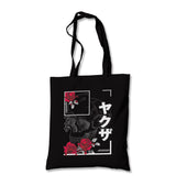 Japanese Quote and Flowers over a Skull Canvas Totebag - Premium  from Wenswind - Just 4990! Shop now at W.E.N.S. WIND