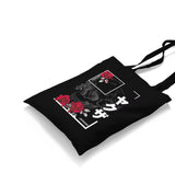 Japanese Quote and Flowers over a Skull Canvas Totebag - Premium  from Wenswind - Just 4990! Shop now at W.E.N.S. WIND