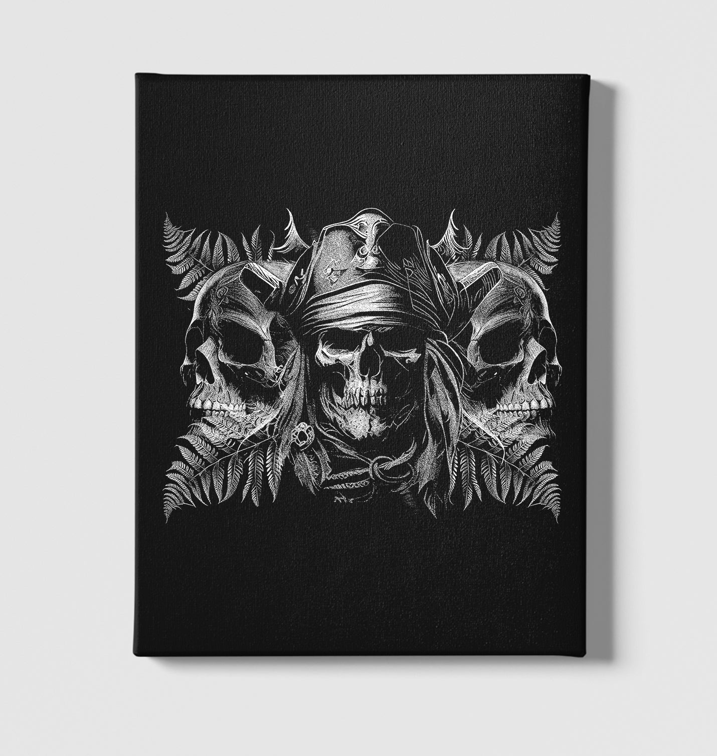 Pirate Skulls Black Canvas Wall Art 35x40cm - Premium  from W.E.N.S. WIND - Just 7990! Shop now at W.E.N.S. WIND