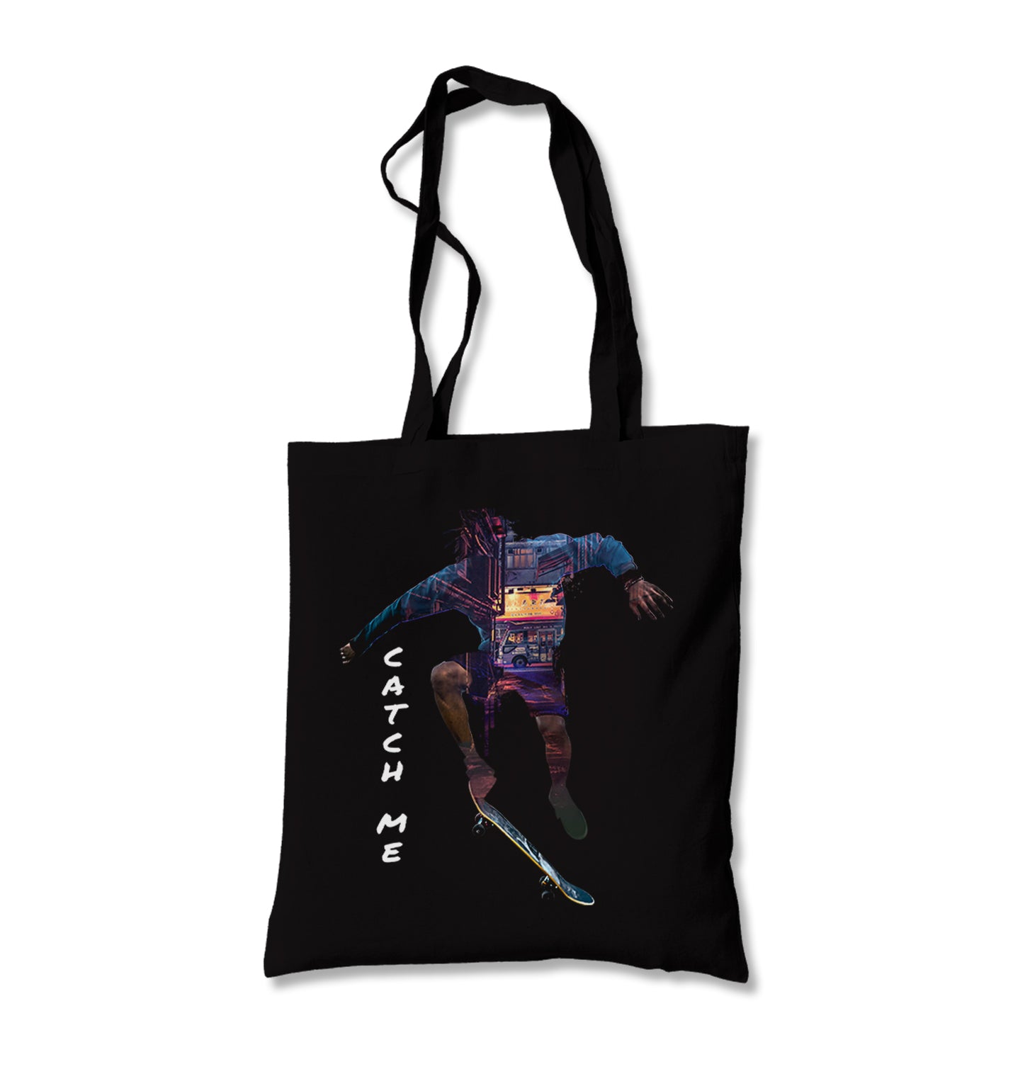 A skater in a City Canvas Totebag - Premium  from Wenswind - Just 4990! Shop now at W.E.N.S. WIND