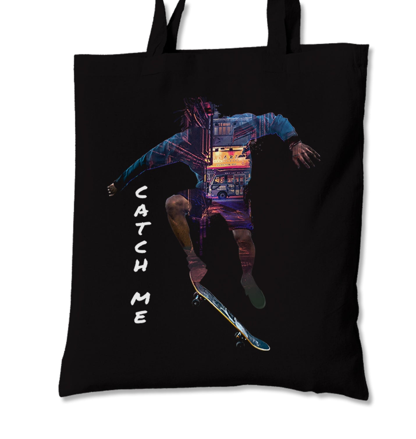 A skater in a City Canvas Totebag - Premium  from Wenswind - Just 4990! Shop now at W.E.N.S. WIND