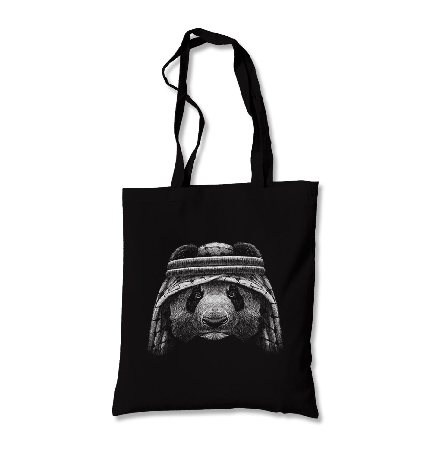 Panda Wearing Headscarf Realistic Canvas Totebag - Premium  from Wenswind - Just 4990! Shop now at W.E.N.S. WIND