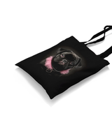 Dog Wearing Pink Fur Black Canvas Totebag - Premium  from W.E.N.S. WIND - Just 4990! Shop now at W.E.N.S. WIND