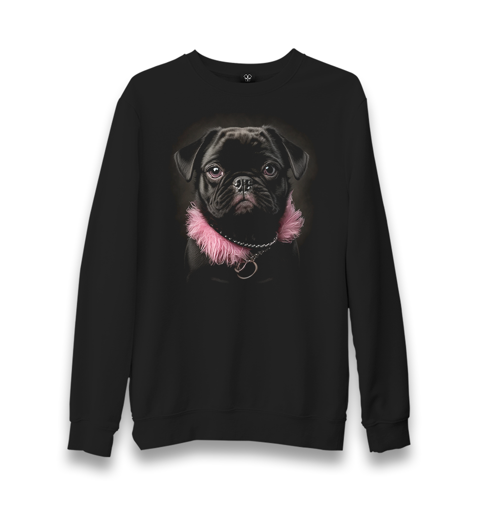 Dog Wearing Pink Fur Unisex Black Sweatshirt - Premium  from W.E.N.S. WIND - Just 10990! Shop now at W.E.N.S. WIND