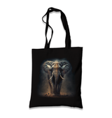 Elephant Walking in the Dust Black Canvas Totebag - Premium  from W.E.N.S. WIND - Just 4990! Shop now at W.E.N.S. WIND
