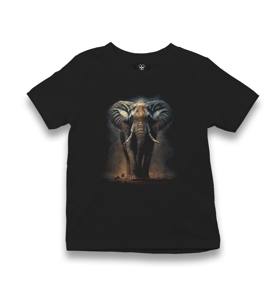 Elephant in the Jungle Kid's Black T-shirt - Premium  from W.E.N.S. WIND - Just 5990! Shop now at W.E.N.S. WIND