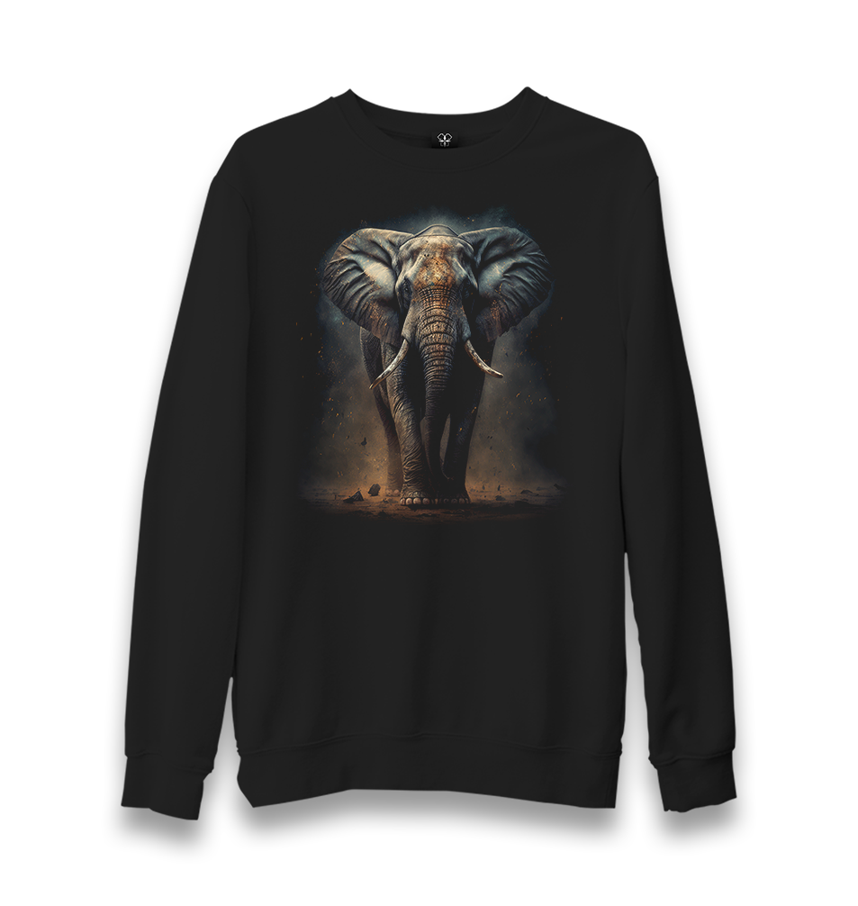 Elephant in the Jungle Unisex Black Sweatshirt - Premium  from W.E.N.S. WIND - Just 10990! Shop now at W.E.N.S. WIND