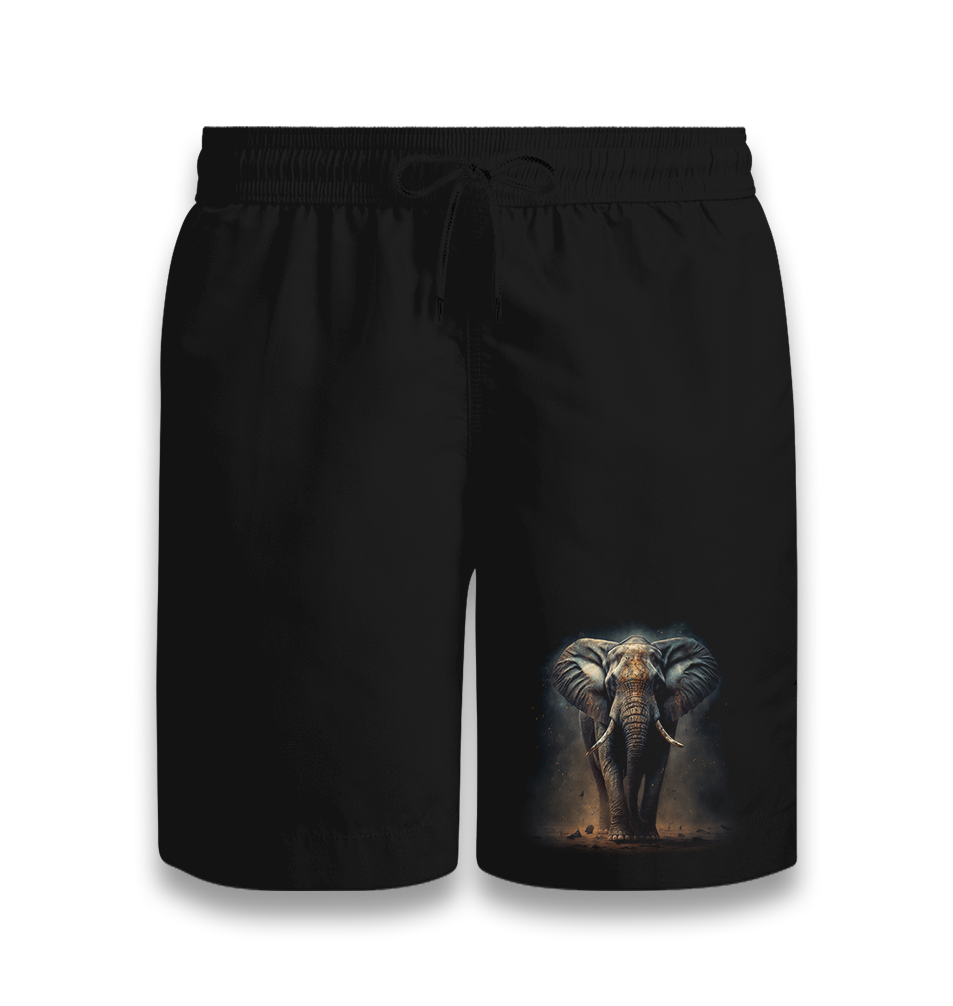 Elephant in the Jungle Black Shorts - Premium  from W.E.N.S. WIND - Just 7990! Shop now at W.E.N.S. WIND