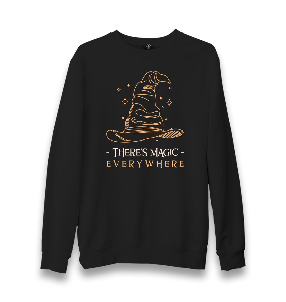 There's Magic Everywhere Witch Hat Unisex Black Sweatshirt - Premium  from W.E.N.S. WIND - Just 10990! Shop now at W.E.N.S. WIND