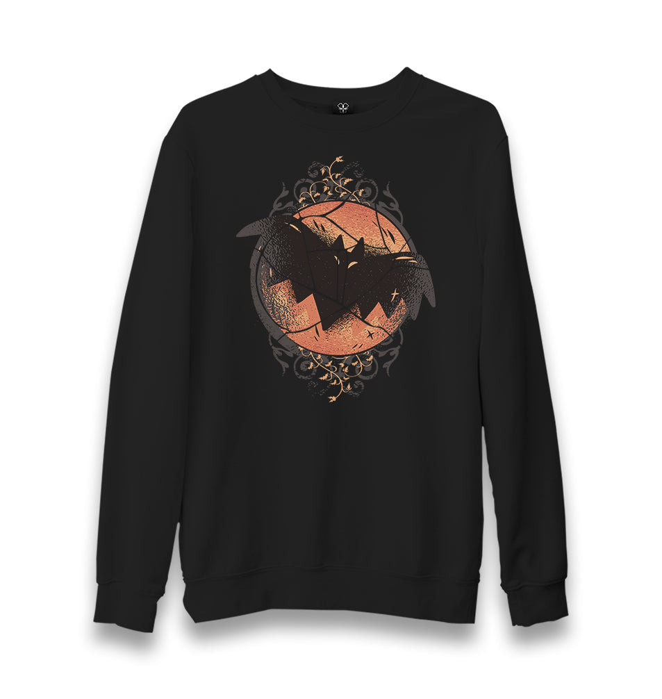 Halloween-Broken Bat Madalion Unisex Black Sweatshirt - Premium  from W.E.N.S. WIND - Just 10990! Shop now at W.E.N.S. WIND
