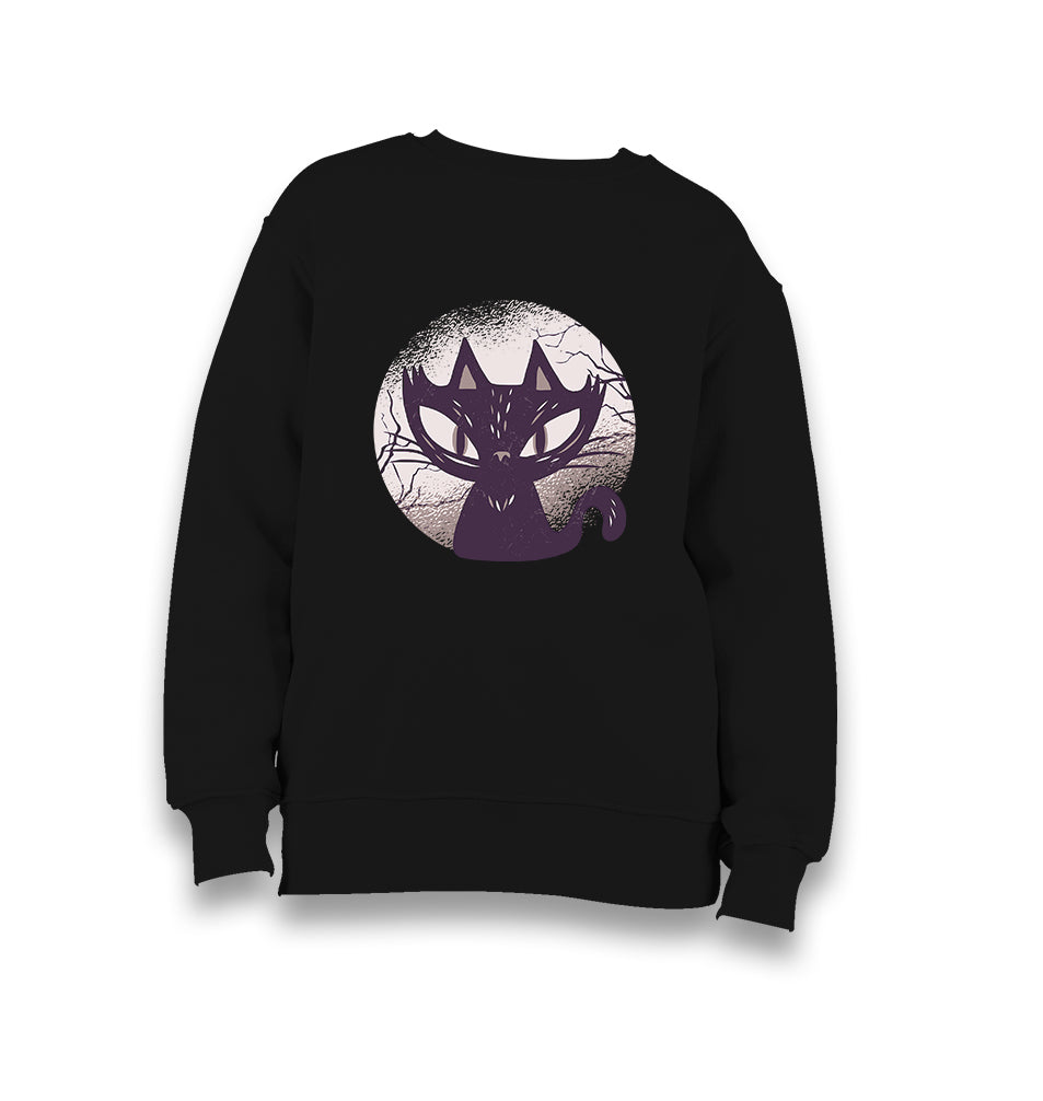 Halloween-Black Cat Kid's Black Sweatshirt - Premium  from W.E.N.S. WIND - Just 7990! Shop now at W.E.N.S. WIND