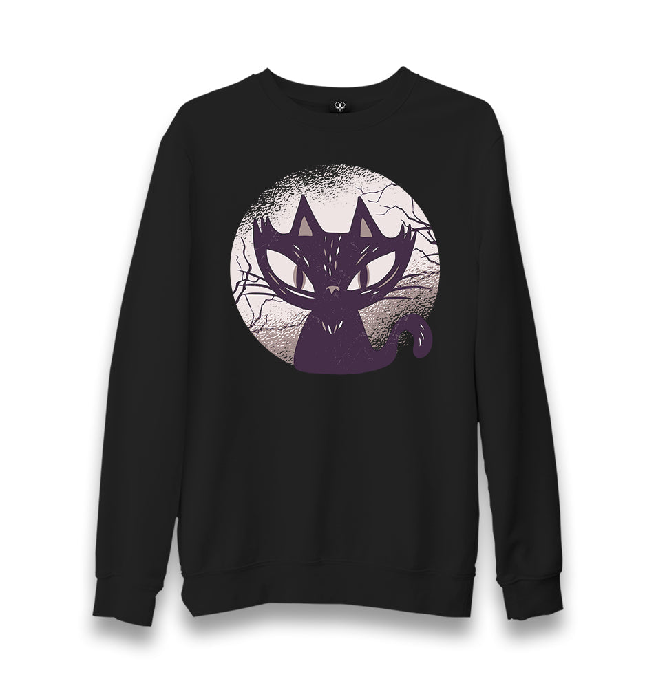 Halloween-Black Cat Unisex Black Sweatshirt - Premium  from W.E.N.S. WIND - Just 10990! Shop now at W.E.N.S. WIND