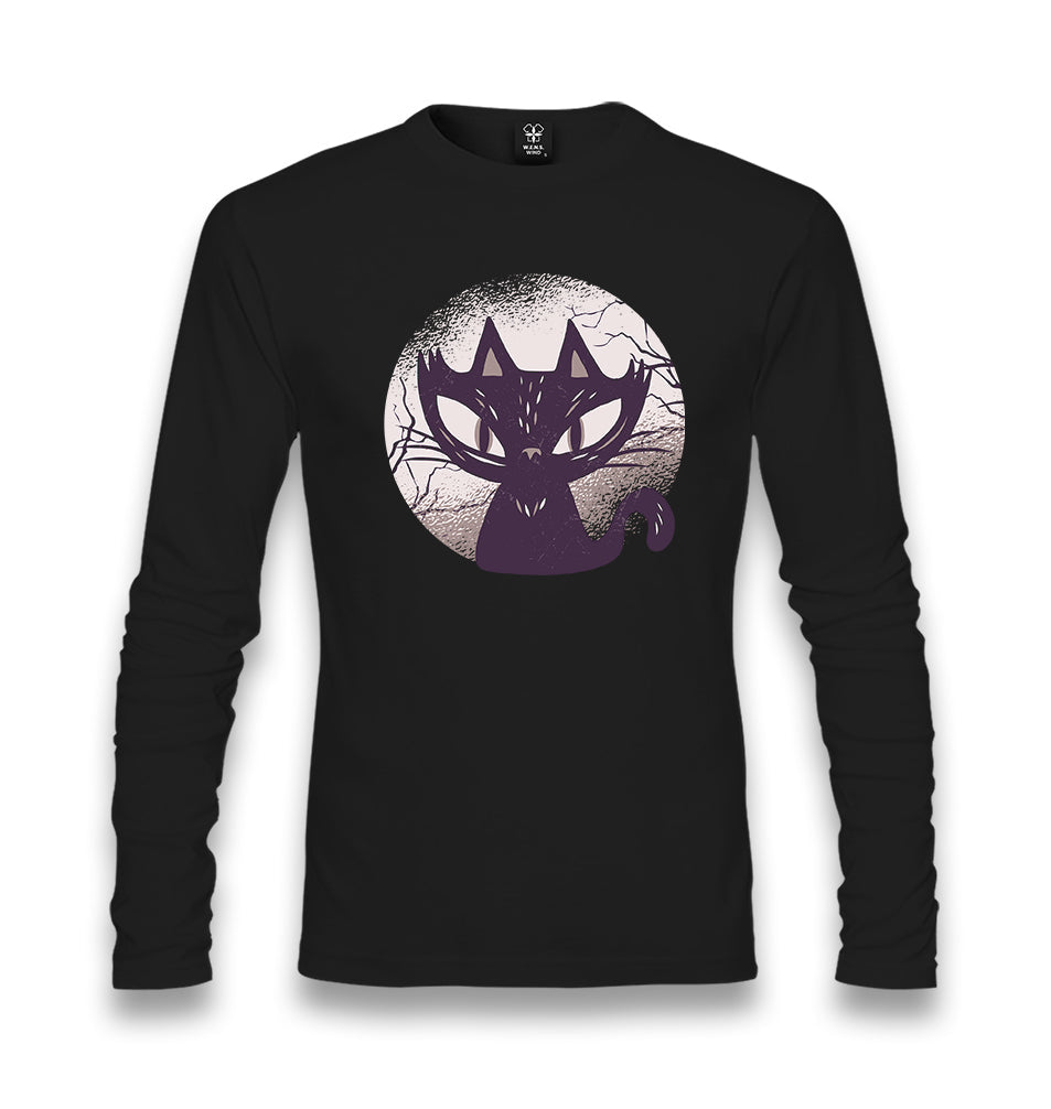 Halloween-Black Cat Unisex Black Longsleeve - Premium  from W.E.N.S. WIND - Just 7990! Shop now at W.E.N.S. WIND