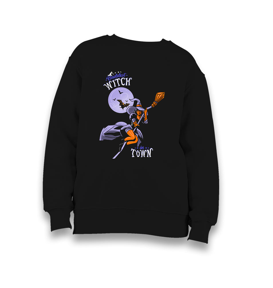 Halloween-Baddest Witch in Town Kid's Black Sweatshirt - Premium  from W.E.N.S. WIND - Just 7990! Shop now at W.E.N.S. WIND