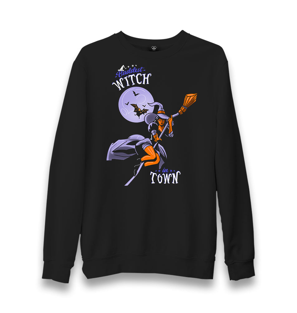 Halloween-Baddest Witch in Town Unisex Black Sweatshirt - Premium  from W.E.N.S. WIND - Just 10990! Shop now at W.E.N.S. WIND