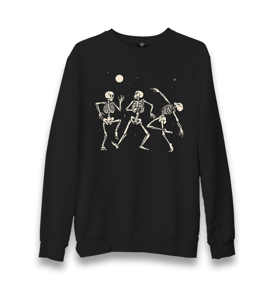 Halloween - Three Skeleton Moon Dance Unisex Black Sweatshirt - Premium  from W.E.N.S. WIND - Just 10990! Shop now at W.E.N.S. WIND