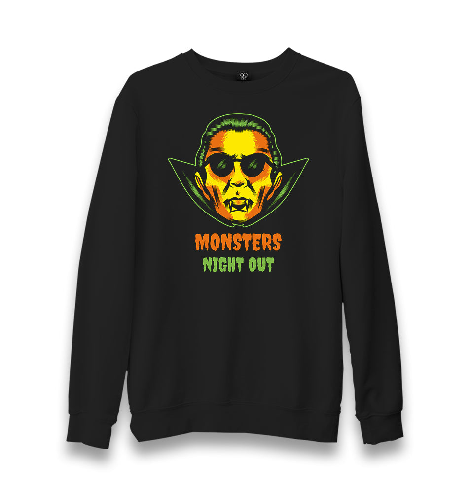 Halloween - Monsters Night Out Unisex Black Sweatshirt - Premium  from W.E.N.S. WIND - Just 10990! Shop now at W.E.N.S. WIND