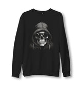 Skeleton with Sunglasses Wearing  Black Hoodie - ES5248 Unisex Black Sweatshirt - Premium  from W.E.N.S. WIND - Just 10990! Shop now at W.E.N.S. WIND