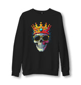 King Skeleton with Crown - ES5249 Unisex Black Sweatshirt - Premium  from W.E.N.S. WIND - Just 10990! Shop now at W.E.N.S. WIND