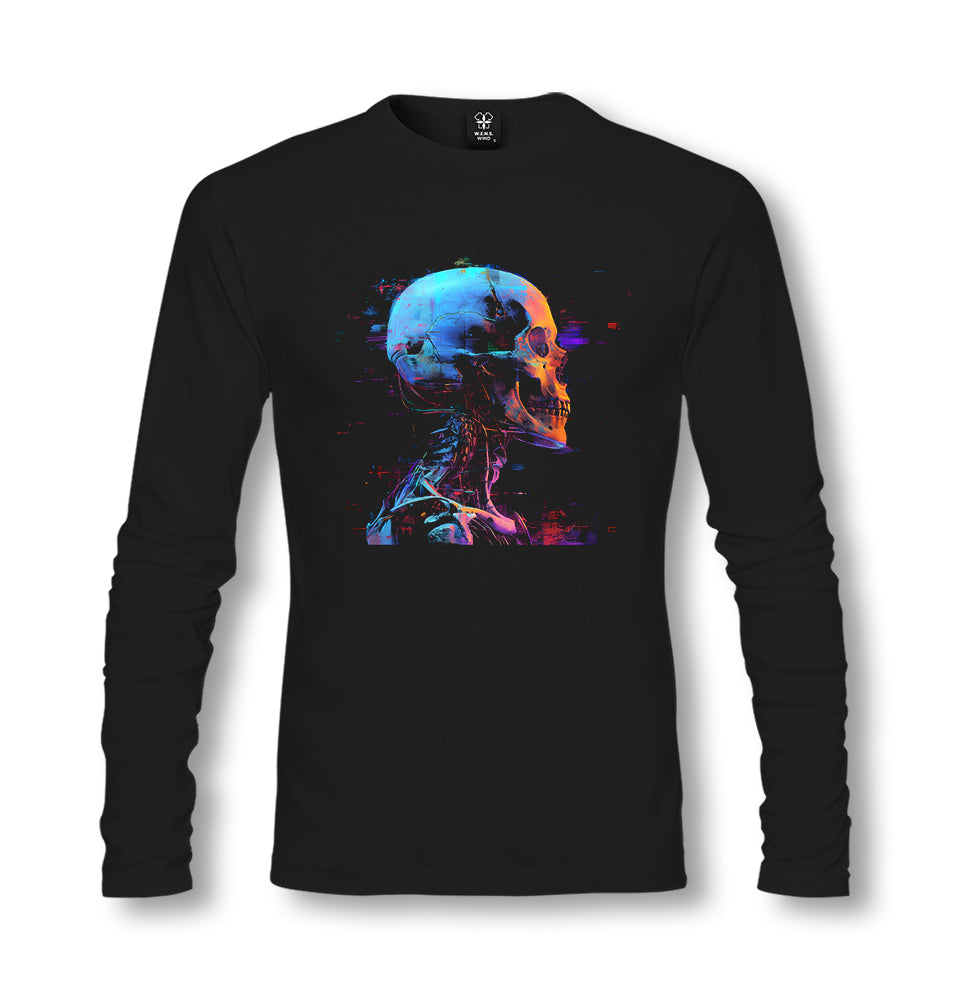 Glitch Ghost Skeleton - ES5250 Unisex Black Longsleeve - Premium  from W.E.N.S. WIND - Just 7990! Shop now at W.E.N.S. WIND