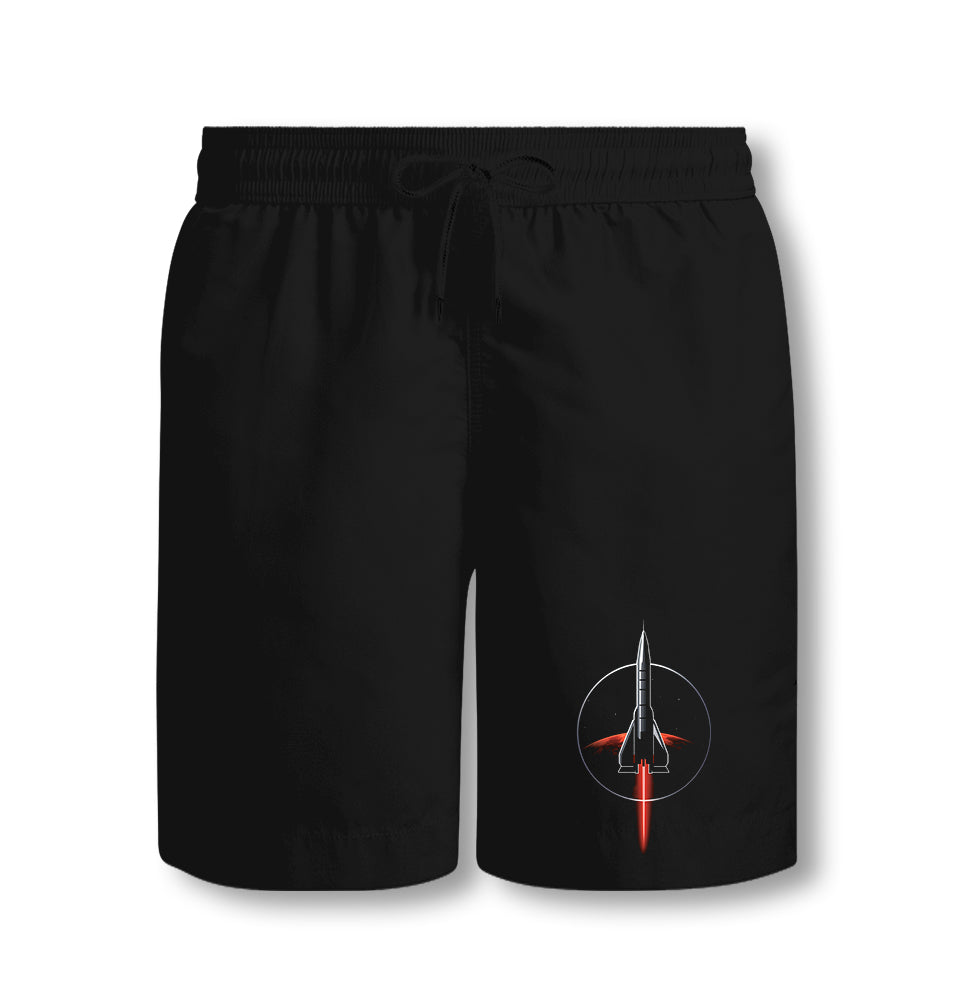 Space Rocket and the Red Planet - ES5251 Black Shorts - Premium  from W.E.N.S. WIND - Just 7990! Shop now at W.E.N.S. WIND