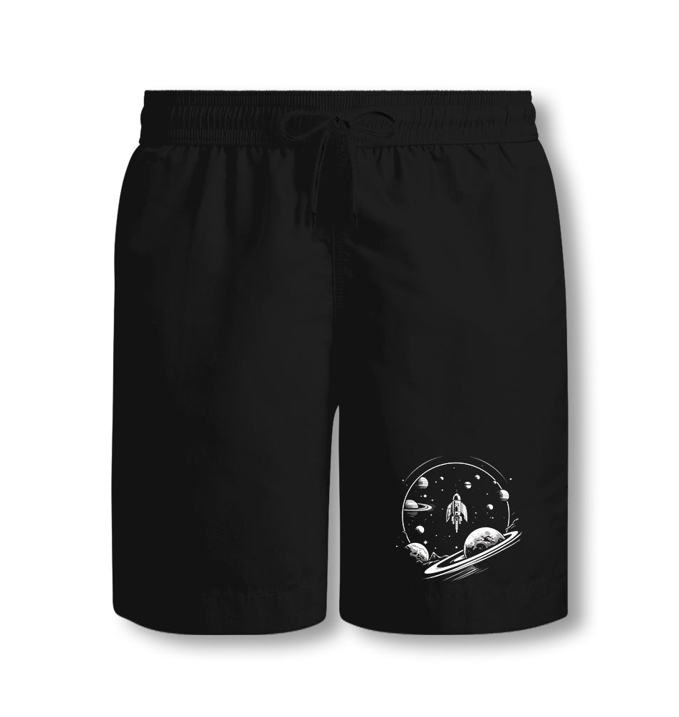 Space Rocket and the Planets - ES5252 Black Shorts - Premium  from W.E.N.S. WIND - Just 7990! Shop now at W.E.N.S. WIND