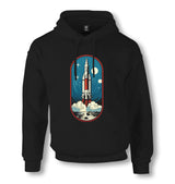 Space Rocket Taking off Cartoon Style - ES5254 Unisex Black Hoodie - Premium  from W.E.N.S. WIND - Just 11990! Shop now at W.E.N.S. WIND