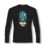 Space Rocket Taking off Cartoon Style - ES5254 Unisex Black Longsleeve - Premium  from W.E.N.S. WIND - Just 7990! Shop now at W.E.N.S. WIND