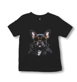 Cool French Bulldog with Sunglasses - ES5255 Kid's Black T-shirt - Premium  from W.E.N.S. WIND - Just 5990! Shop now at W.E.N.S. WIND