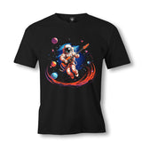 Musican Astronaut Playing Guitar in the Space Galaxy - ES5II60 Men's Black Tshirt - Premium  from W.E.N.S. WIND - Just 6490! Shop now at W.E.N.S. WIND