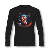 Musican Astronaut Playing Guitar in the Space Galaxy - ES5260 Unisex Black Longsleeve - Premium  from W.E.N.S. WIND - Just 7990! Shop now at W.E.N.S. WIND